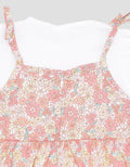 Pipiniko 2 Pcs Fp Flower Midi Dress Short Sleeve Girls