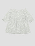 Pipiniko Print Flower Midi Dress Lengan Pendek Anak Perempuan