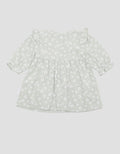 Pipiniko Print Flower Midi Dress Lengan Pendek Anak Perempuan