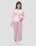 Aero Chenille Wording Flower Sweater for Girls