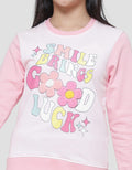 Aero Chenille Wording Flower Sweater for Girls