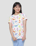 Aero Fullprint Dino All Type Short Sleeve T-shirt for Girls