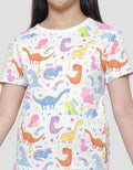 Aero Fullprint Dino All Type Short Sleeve T-shirt for Girls