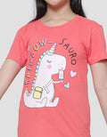 Aero Dino Rainbow Saurus Girls Short Sleeve T-Shirt