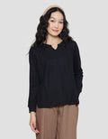 Connexion V Neck Waffle Kaos Lengan Panjang Wanita