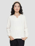 Connexion V Neck Waffle Kaos Lengan Panjang Wanita