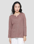 Connexion Siro Button Kaos Lengan Panjang Wanita