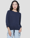 Connexion Drawstring Texture Kaos Lengan Panjang Wanita