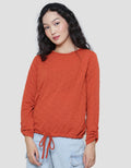 Connexion Drawstring Texture Kaos Lengan Panjang Wanita