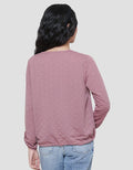 Connexion Drawstring Texture Kaos Lengan Panjang Wanita