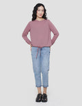 Connexion Drawstring Texture Kaos Lengan Panjang Wanita