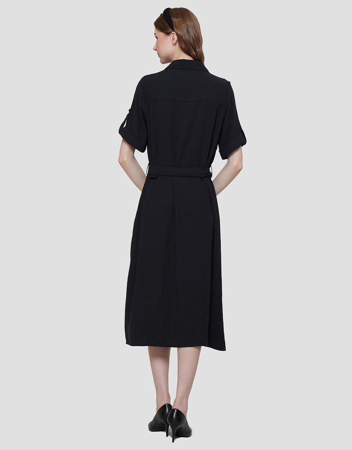 Connexion Gold Button Maxi Dress Wanita