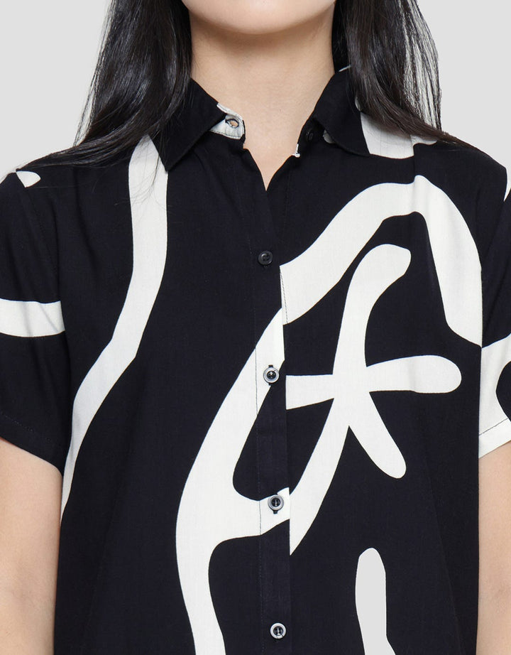 Nevada Nontera Midi Dress Lengan Pendek Wanita