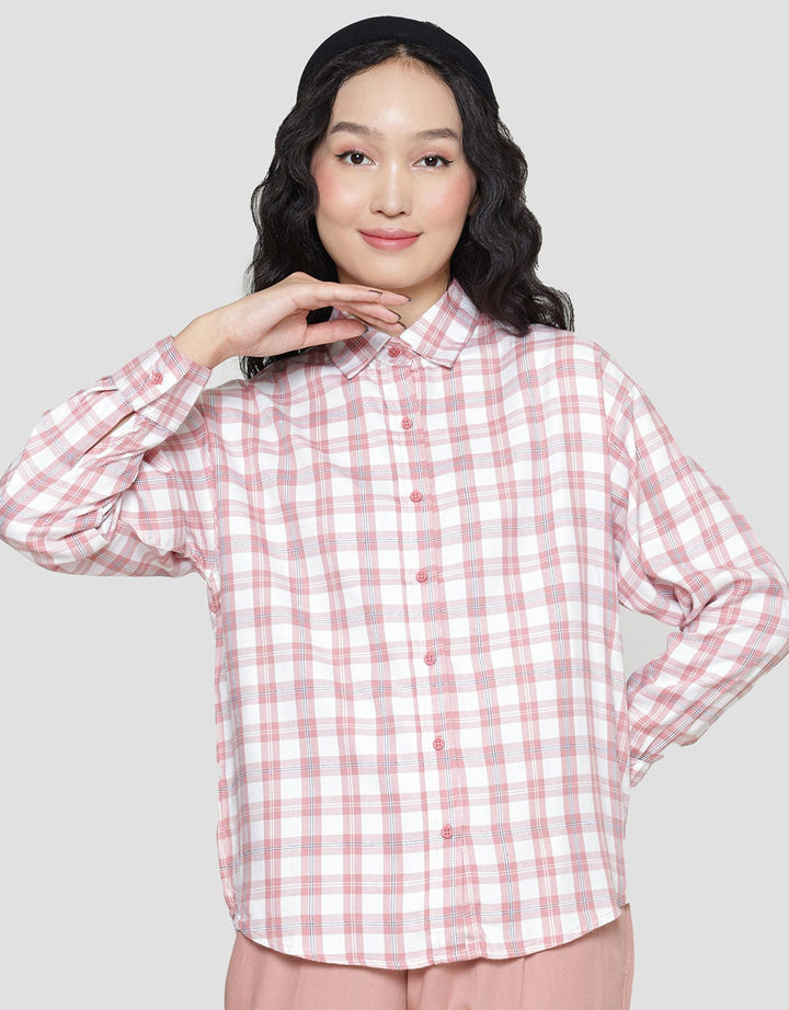 Nevada Rayon Twill Check Kemeja Wanita
