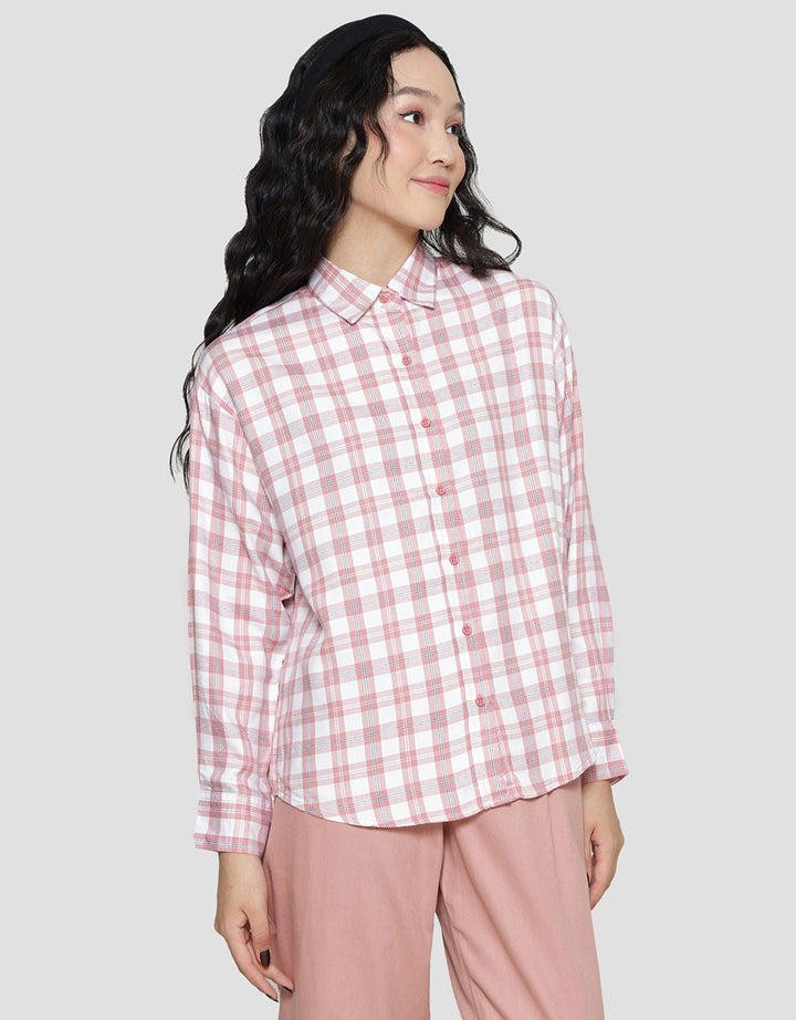 Nevada Rayon Twill Check Kemeja Wanita