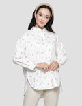 Nevada Print Floral Kemeja Lengan Panjang Wanita