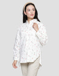 Nevada Print Floral Kemeja Lengan Panjang Wanita