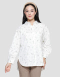 Nevada Print Floral Kemeja Lengan Panjang Wanita