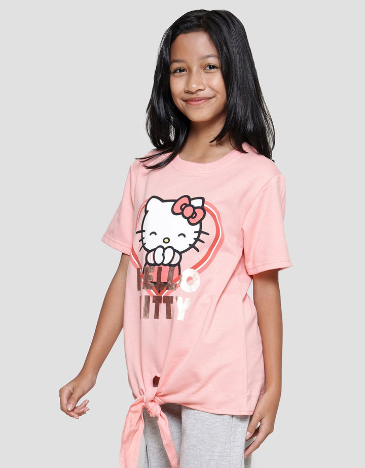 Character Hello Kitty Ribbon Kaos Anak Perempuan