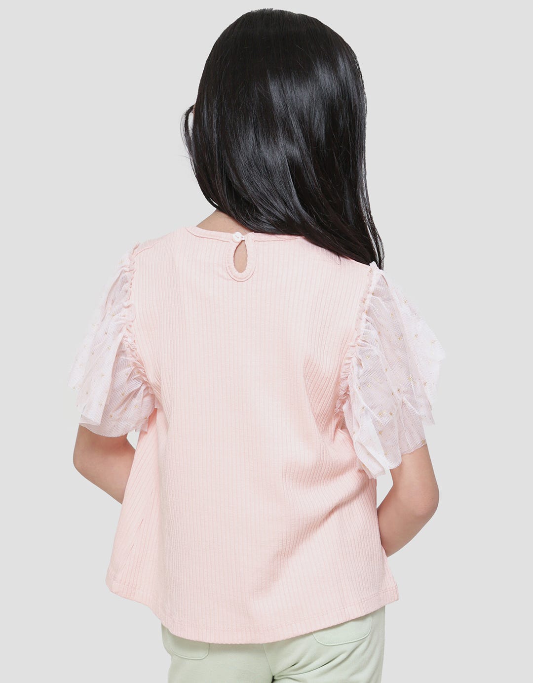 Character Hello Kitty Ruffle Tulle Kaos Anak Perempuan