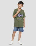 Aero Apl Adventure Jeep Print Kaos Lengan Pendek Anak Laki-Laki