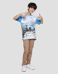 Aero Race Car Full Print Kaos Lengan Pndek Anak Laki-Laki