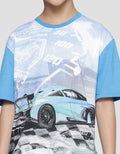Aero Race Car Full Print Kaos Lengan Pndek Anak Laki-Laki