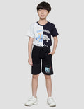 Little M Knit Terry Mix Terry Board Pattern Boys Shorts