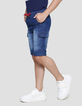Little M Patch Mobil Print Celana Pendek Denim Anak Laki-laki