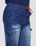 Little M Patch Mobil Print Celana Pendek Denim Anak Laki-laki