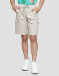 Little M Solid Cargo Twill Peach Boys Shorts
