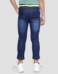 Little M Reguler Rib Bordir Dino Stretch Celana Denim Anak Laki-laki