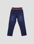 Little M Rib Embroidered Fire Rescue Non Stretch Boys Denim Pants
