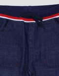 Little M Rib Embroidered Fire Rescue Non Stretch Boys Denim Pants