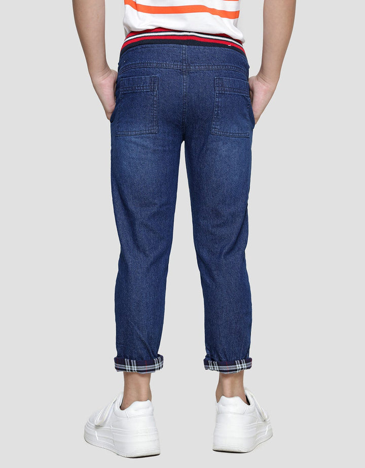 Little M Regular Rib Non St Leg Combination Boys Denim Pants
