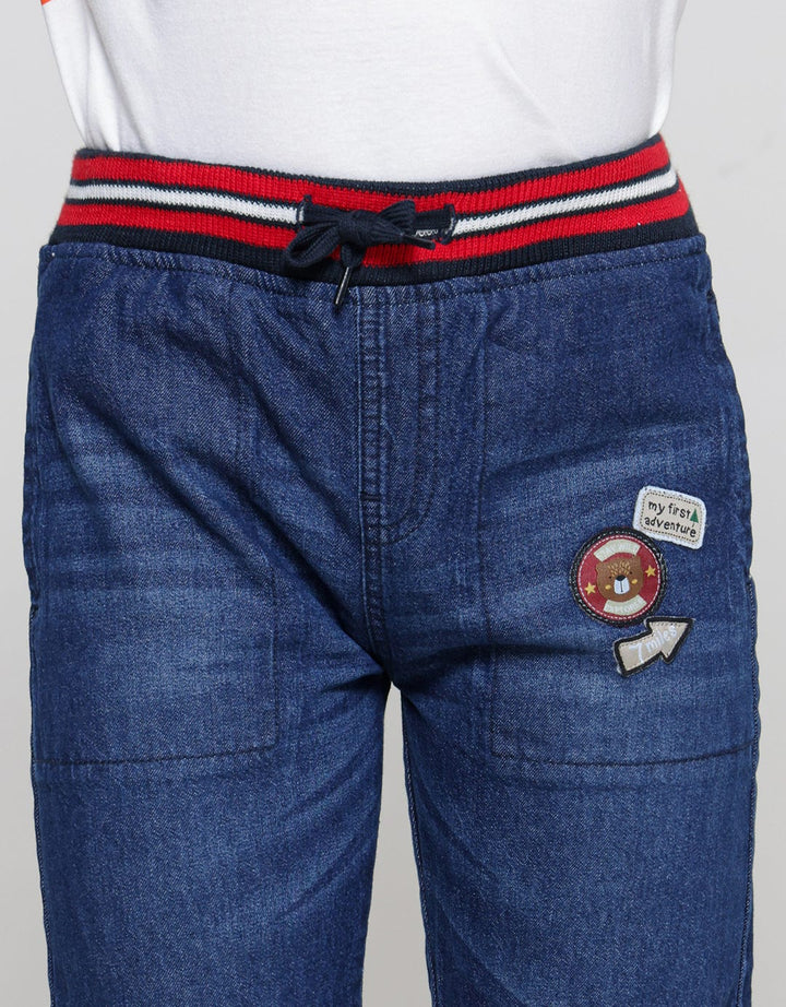 Little M Regular Rib Non St Leg Combination Boys Denim Pants