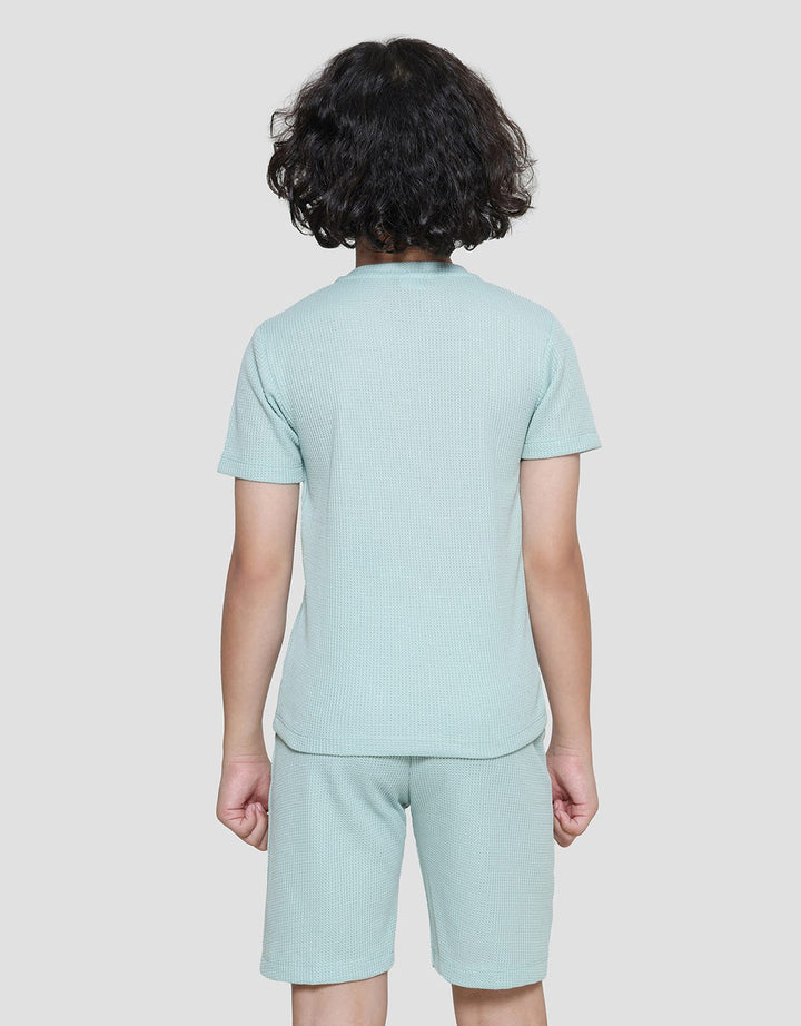 Little M Henley Texture Boys Clothing Set