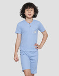 Little M Simply Henley Texture Pakaian Set Anak Laki-laki