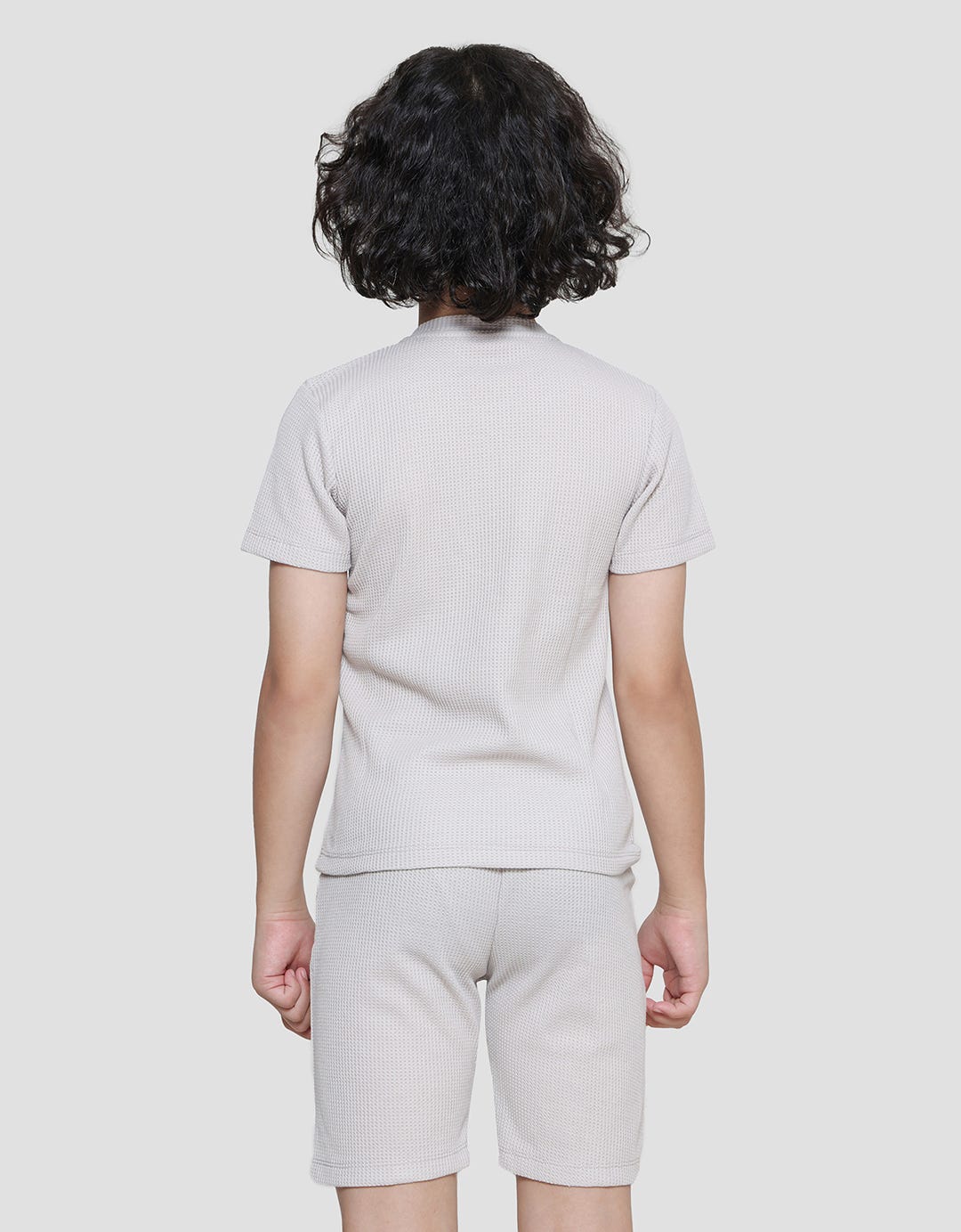 Little M Basic Henley Texture Boys Clothing Set