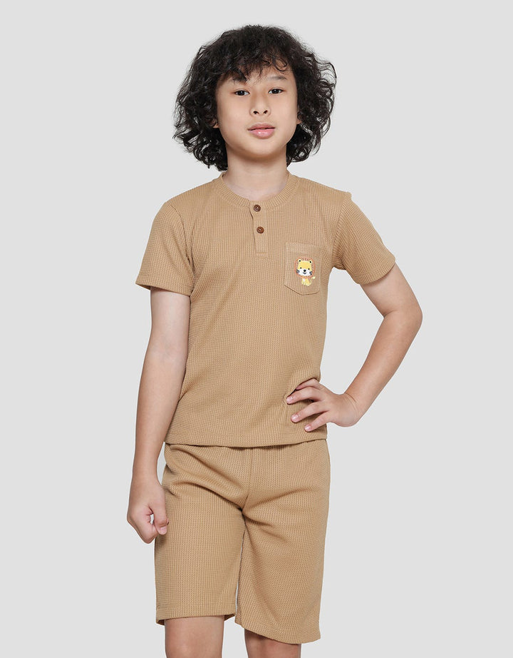 Little M Henley Texture Pocket Boys Clothing Set