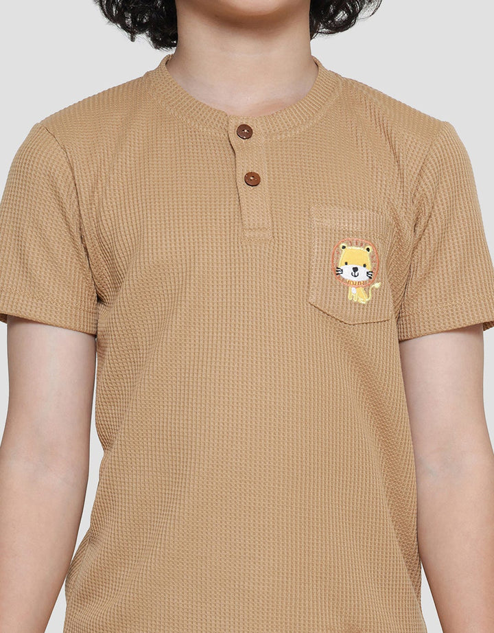 Little M Henley Texture Pocket Boys Clothing Set