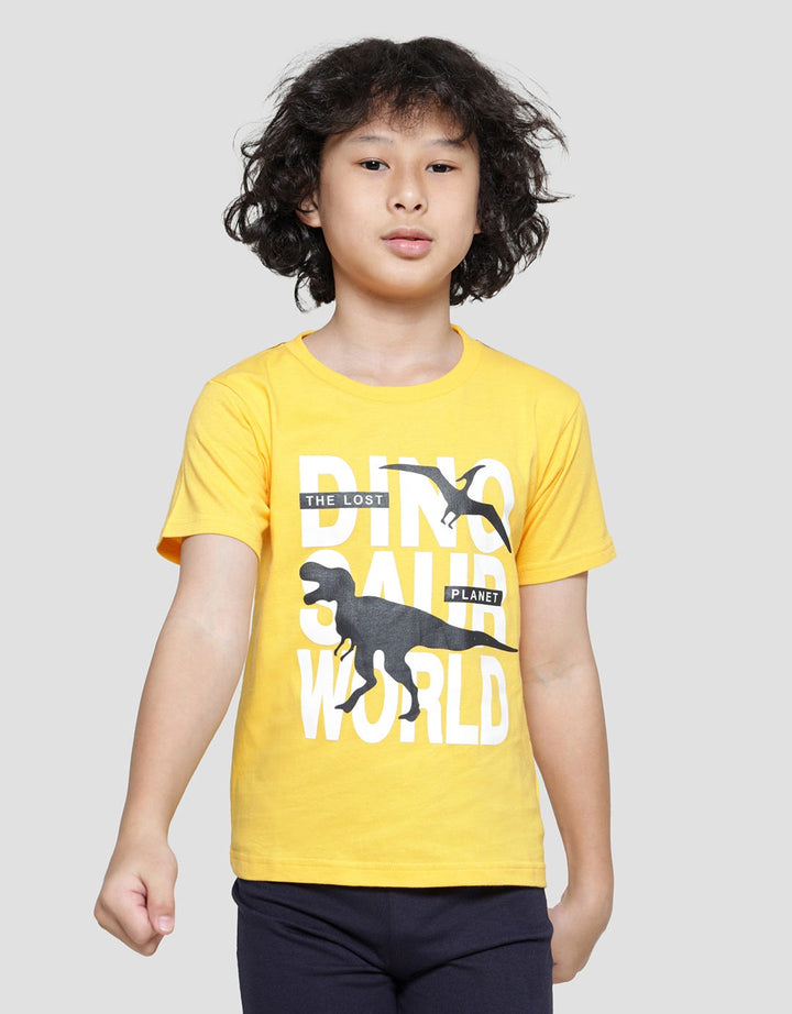 Little M Dino Print Baju Setelan Anak Laki-laki