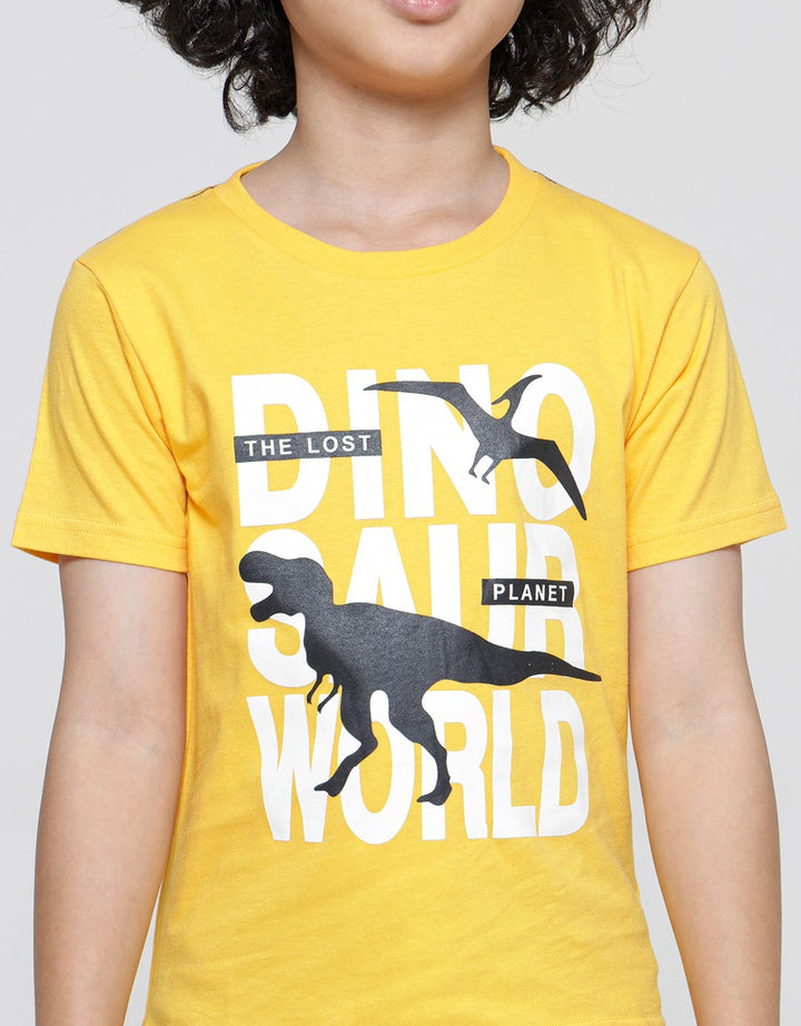 Little M Dino Print Baju Setelan Anak Laki-laki