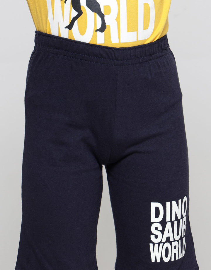 Little M Dino Print Baju Setelan Anak Laki-laki