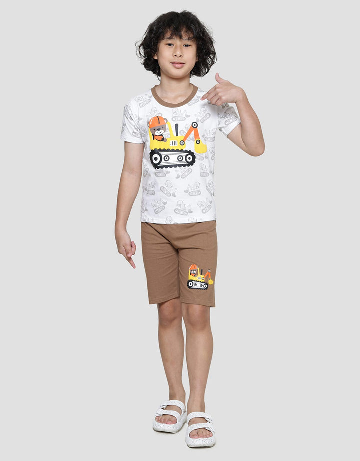 Little M Print Bear Baju Set Anak Laki-Laki