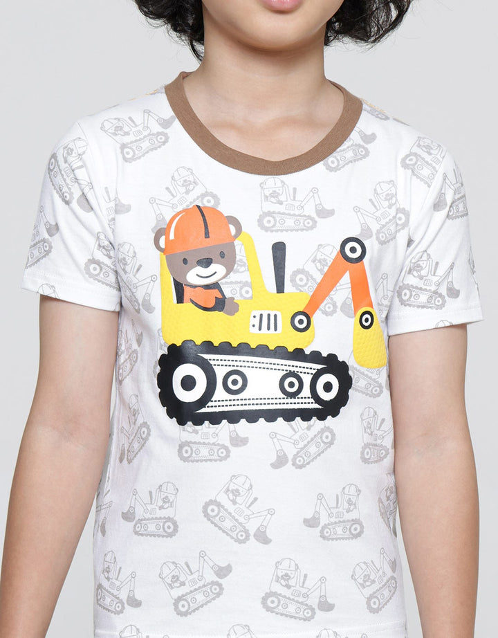 Little M Print Bear Baju Set Anak Laki-Laki