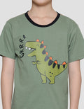 Little M Print Dino Baju Set Anak Laki-Laki