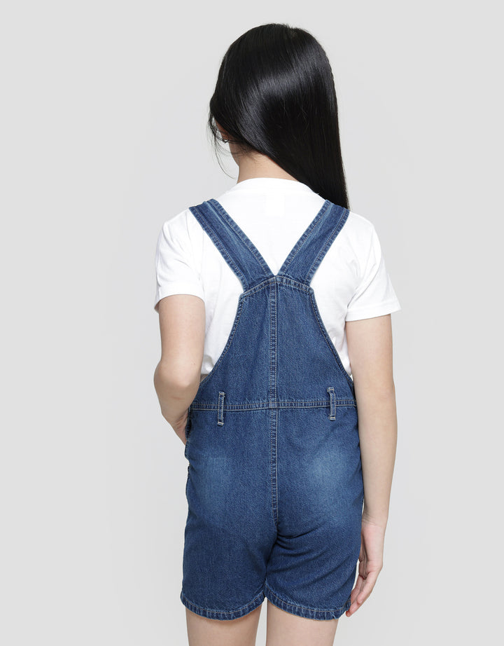 Little M Denim Monster Baju Set Overall Anak Perempuan