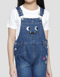 Little M Denim Monster Baju Set Overall Anak Perempuan
