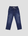 Little M Reguler Non Stretch Celana Cargo Denim Anak Laki-Laki